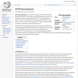 ICTS International - Wikipedia, the free encyclopedia - Nightly