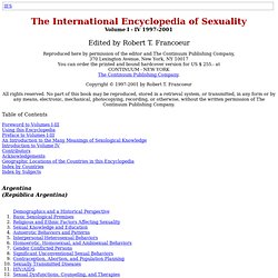 The International Encyclopedia of Sexuality