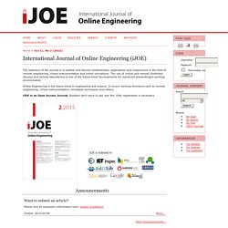 International Journal of Online Engineering (iJOE)