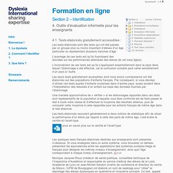 Dyslexia international: Outils d'évaluation informelle pour enseignants