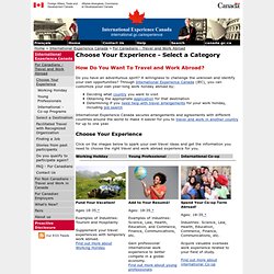 Work Abroad Holidays, International Work Experience and International Co-op Term Abroad for Canadians