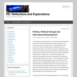Politics, Political Change and International Development