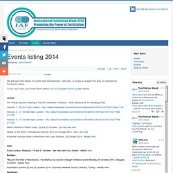 Events listing 2014 - International Facilitation Week