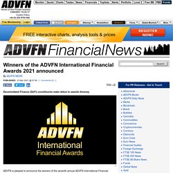 Winners of the ADVFN International Financial Awards 2021 announced