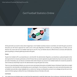 Get Football Statistics Online