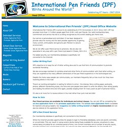 International Pen Friends Head Office Website "Write Around the World!"