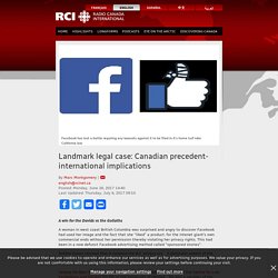 Landmark legal case: Canadian precedent- international implications – RCI