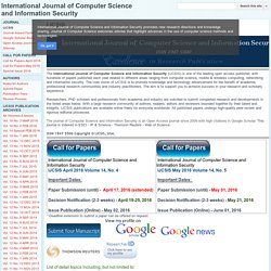 International Journal of Computer Science and Information Security