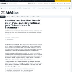 Reporters sans frontières lance le projet d’un « pacte international pour l’information et la démocratie »