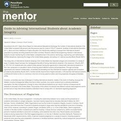 Guide to Advising International Students about Academic Integrity - The Mentor