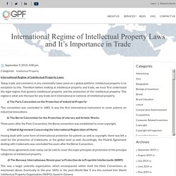 International Regime of Intellectual Property Laws and It’s Importance in Trade