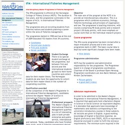 IFM - International Fisheries Management - MaReMa