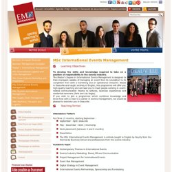 MSc International Events Management - Ecole de Management de Normandie