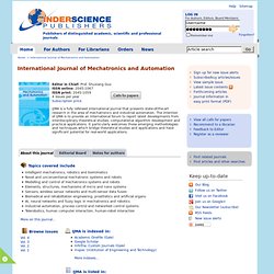 www.inderscience.com - Int. J. of Mechatronics and Automation - IJMA
