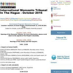 International Monsanto Tribunal in The Hague - October 2016