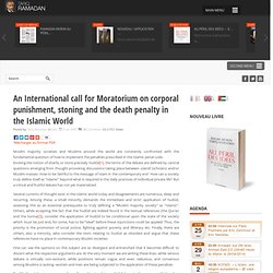 An International call for Moratorium on corporal punishment, stoning and the death penalty in the Islamic World