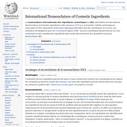 International Nomenclature of Cosmetic Ingredients