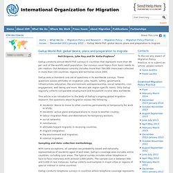 Gallup World Poll: global desire, plans and preparation to migrate - International Organization for Migration