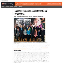 Teacher Evaluation: An International Perspective