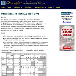 International Phonetic Alphabet (IPA)