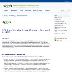 EPUB 3 Working Group Charter