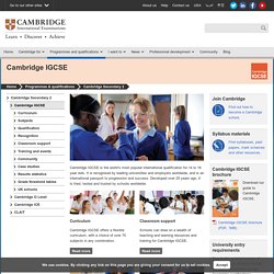 Cambridge IGCSE - An International Qualification For 14-16 Year Olds
