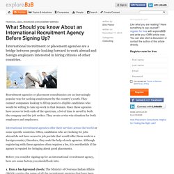 What Should you Know About an International Recruitment Agency Before Signing Up?