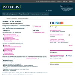 What can I do with my degree in politics and international relations?