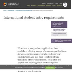 International student entry requirements