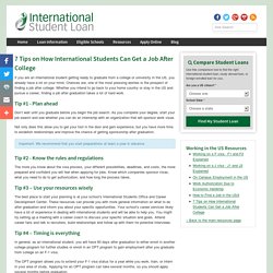 Tips on How International Students Can Get a Job After College
