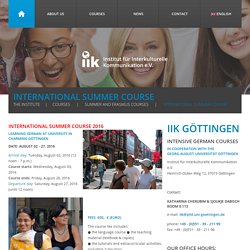 International Summer Course - IIK Göttingen