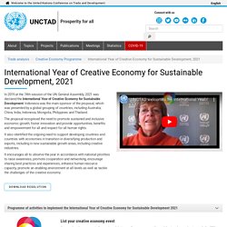International Year of Creative Economy for Sustainable Development, 2021