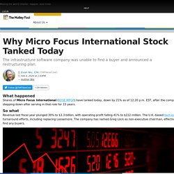 Why Micro Focus International Stock Tanked Today