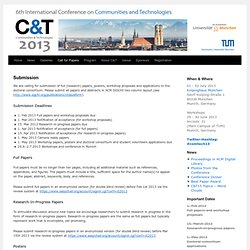 C&T 2013 – 6th International Conference on Communities & Technologies