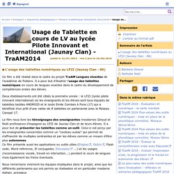 Usage de Tablette en cours de langues vivantes au lycée Pilote Innovant et International (Jaunay Clan)- Espagnol