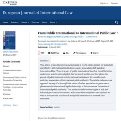 From Public International to International Public Law: Translating World Public Opinion into International Public Authority