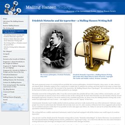The International Rasmus Malling-Hansen Society: Friedrich Nietzsche's typewriter