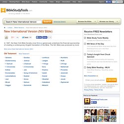 New International Version (NIV) - Free Online NIV Bible Study Tools