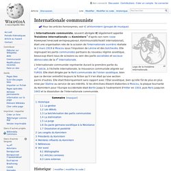 Internationale communiste (troisième internationale)