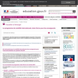 Programme de mobilité internationale Jules Verne - Ministère de l'éducation nationale