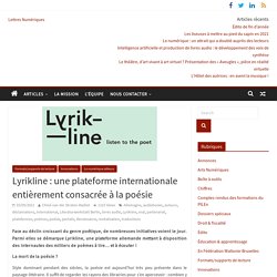 Lyrikline : une plateforme internationale entièrement consacrée à la poésie
