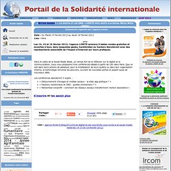 La conférence "Killer App" dans l'agenda de la Solidarité Internationale