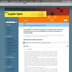JournalBase – Une étude comparative internationale des bases de données des revues ... - Cybergeo