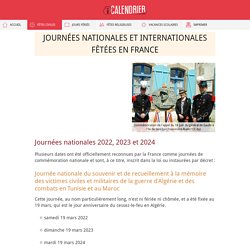 Journées nationales et internationales fêtées en France