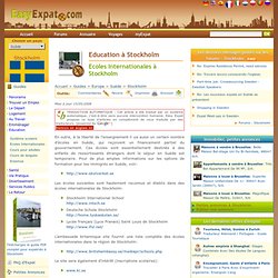 Ecoles Internationales à Stockholm, Education: Suède