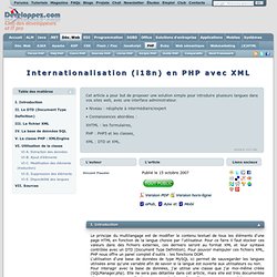 Internationalisation (i18n) en PHP avec XML