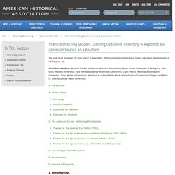Internationalizing Student Learning Outcomes in History: A Report to the American Council on Education