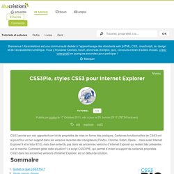 CSS3Pie, styles CSS3 pour Internet Explorer - Alsacreations