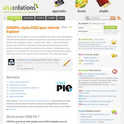 CSS3Pie, styles CSS3 pour Internet Explorer