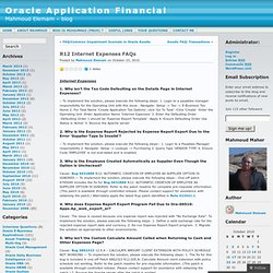R12 Internet Expenses FAQs « Oracle Application Financial